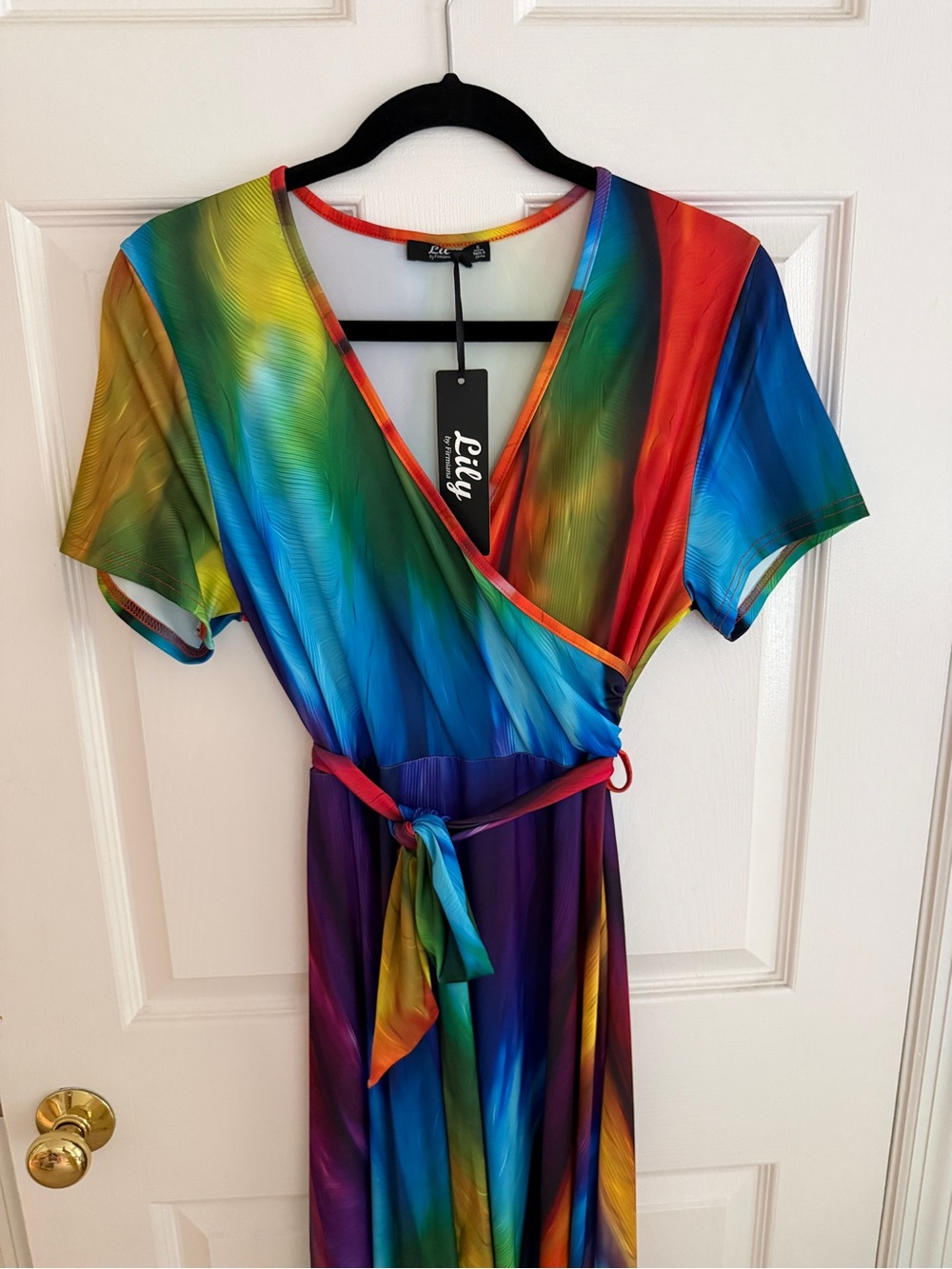 NWT Ombre faux wrap belted maxi dress, Sz.Small